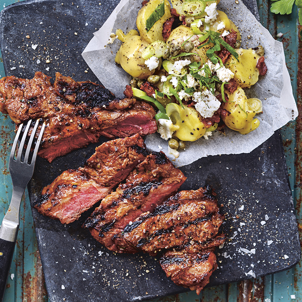 Grillad ryggbiff med fransk potatissallad