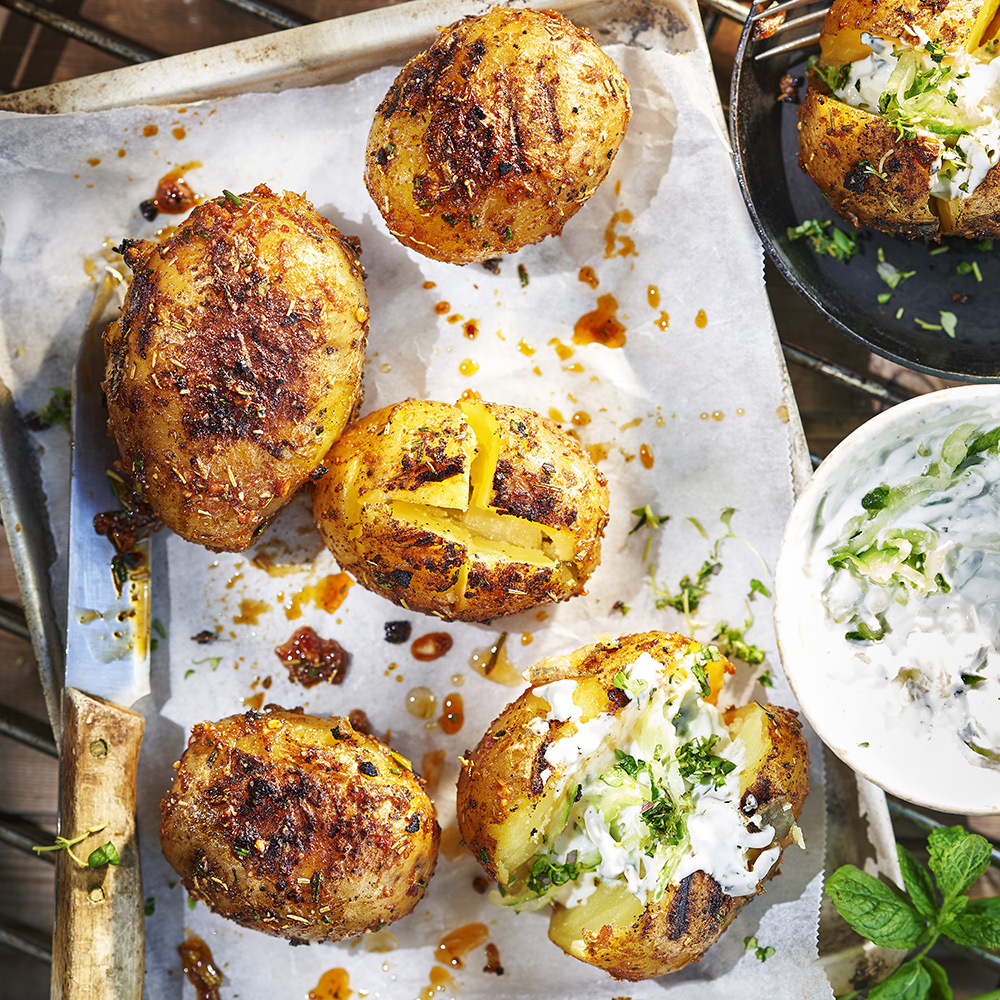 Grillad potatis med tzatziki