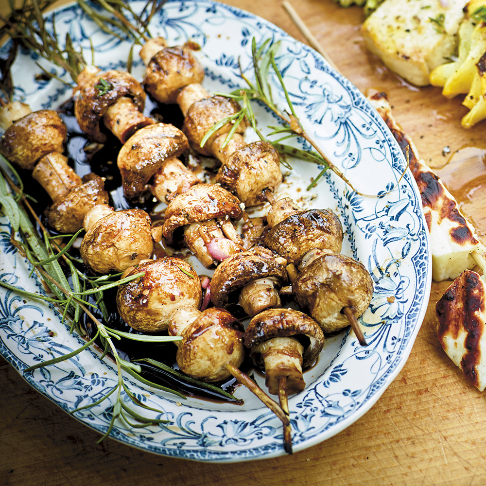 Champinjonspett med vitlök och balsamvinäger