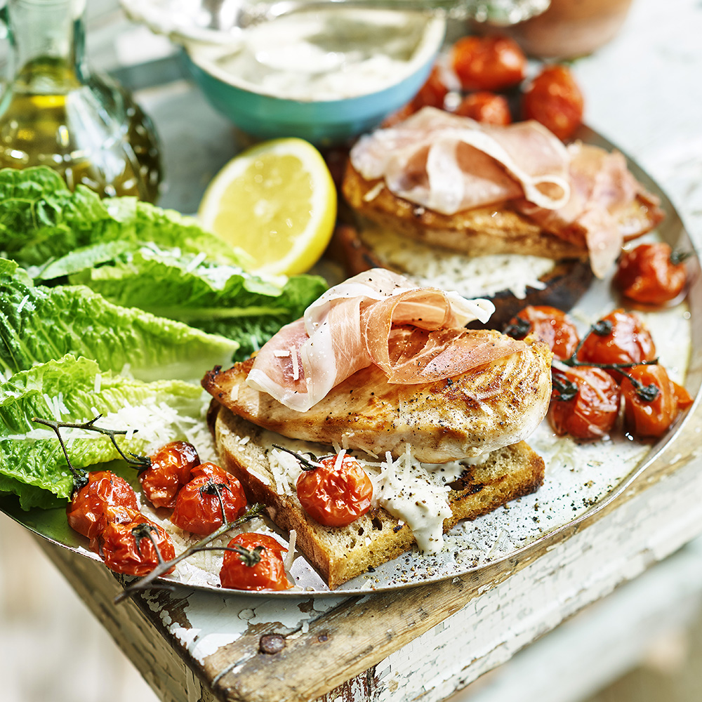 Kycklingmackor caesar-style