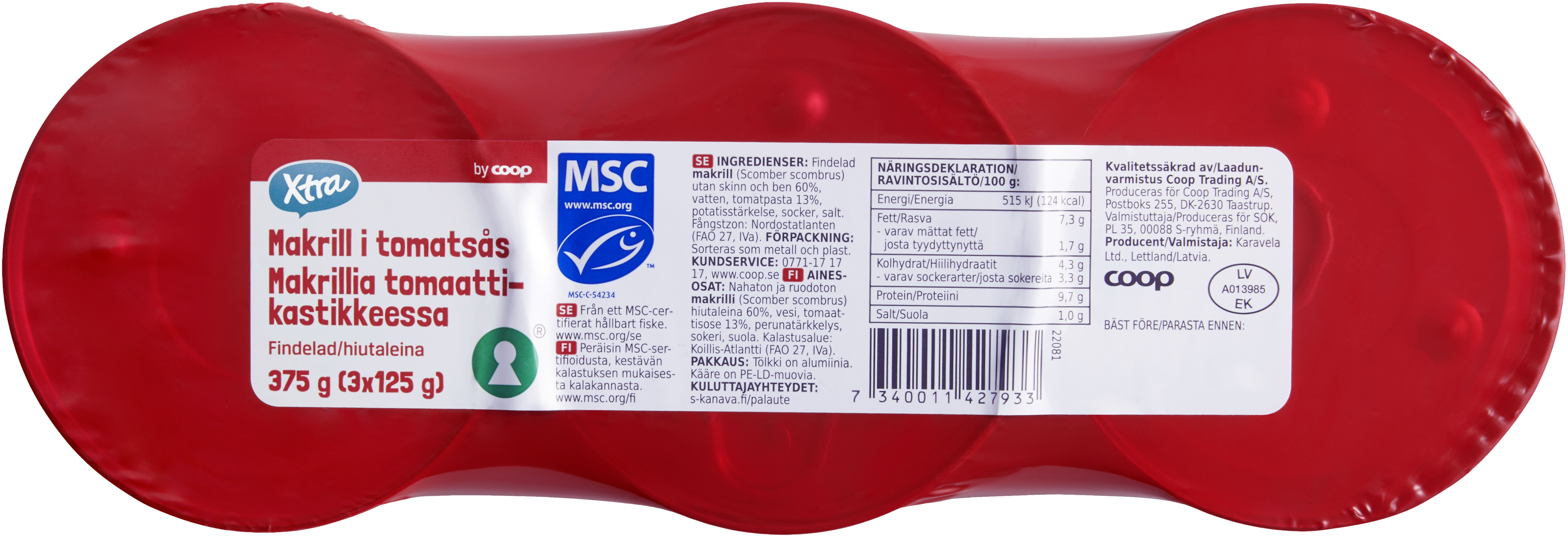 makrill i tomatsås kcal makrill i tomatsås kcal
