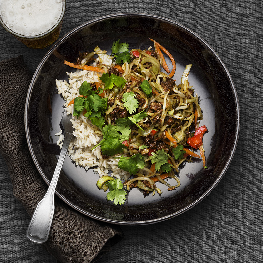 Pulled oats-wok