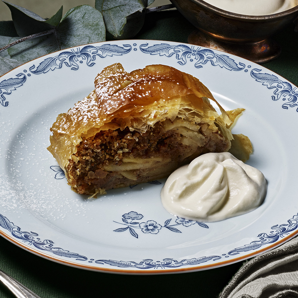 Strudel med äpple och päron