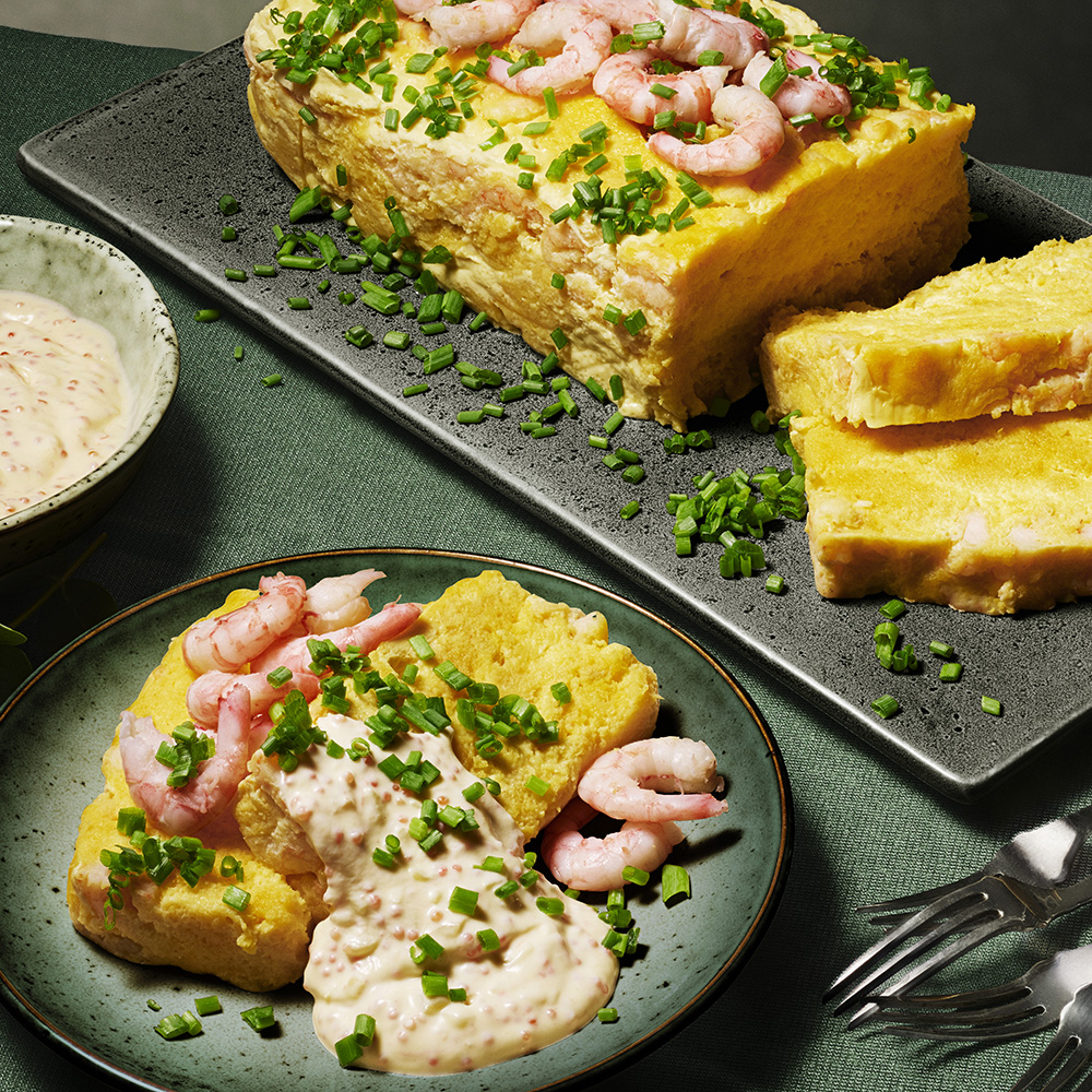 Fiskpaté med saffran och romsås