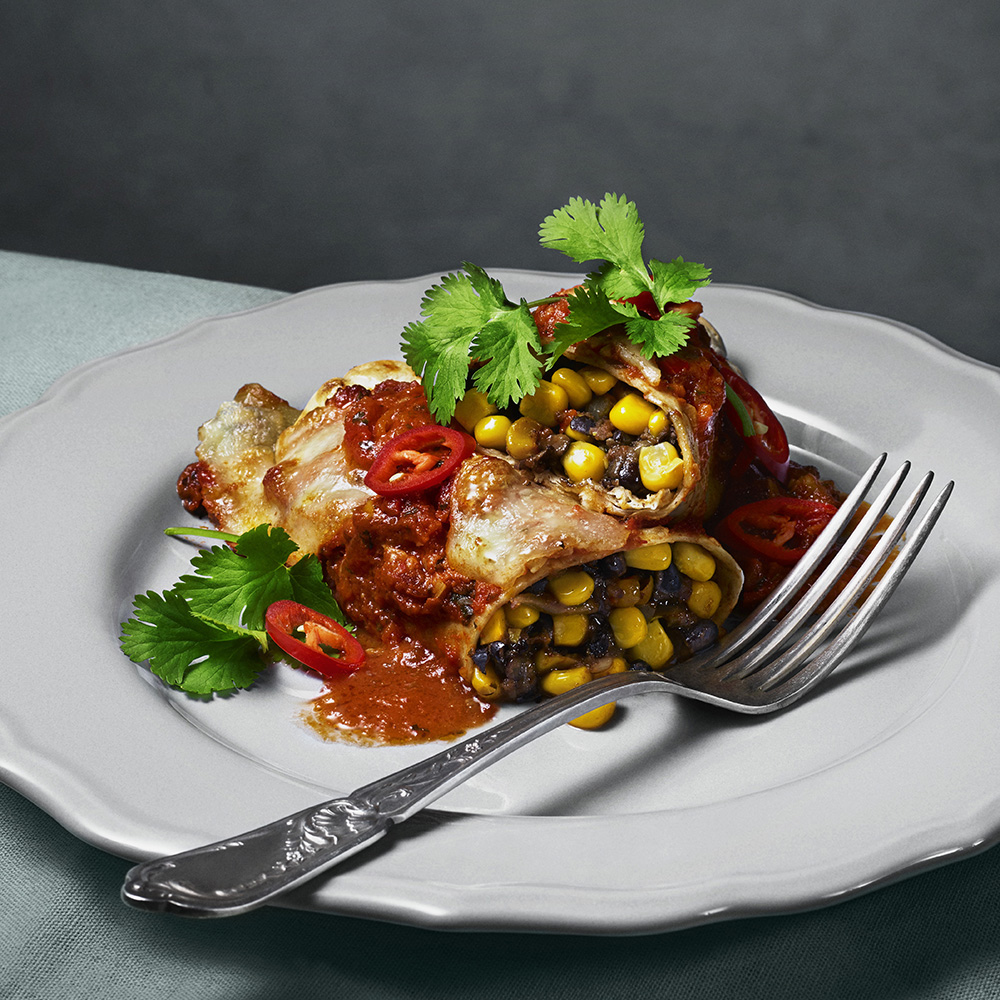 Enchiladas med bönor