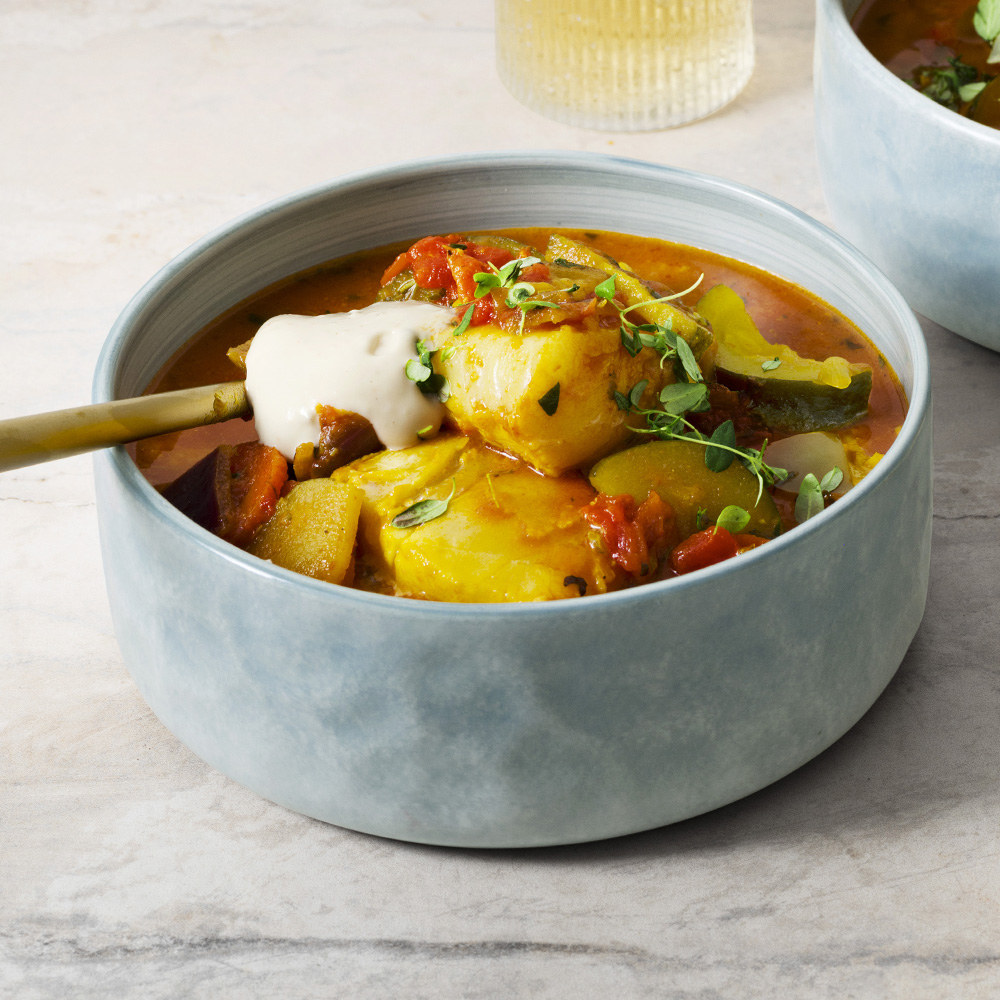 Fiskgryta med saffran och aioli