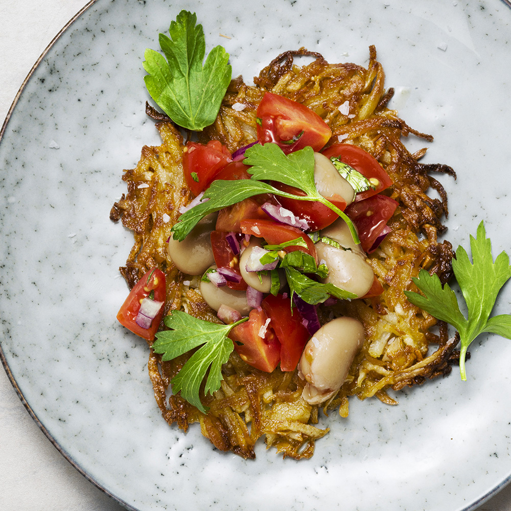 Rotfruktsråraka med bönsalsa