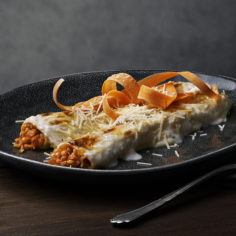 Cannelloni med linser och soltorkade tomater