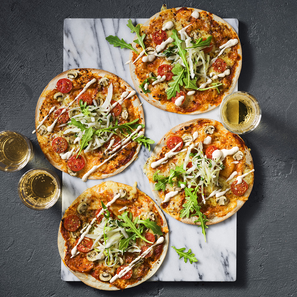 Vegetarisk tortillapizza