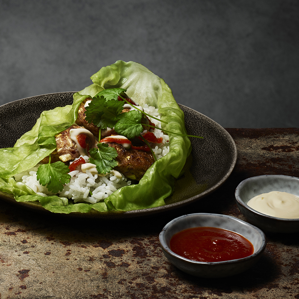 Kålwrap med grillade bönbiffar