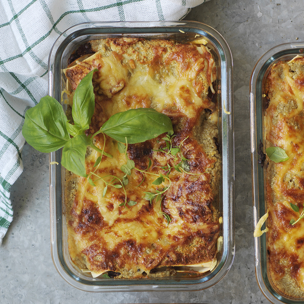 Lasagne med belugalinser