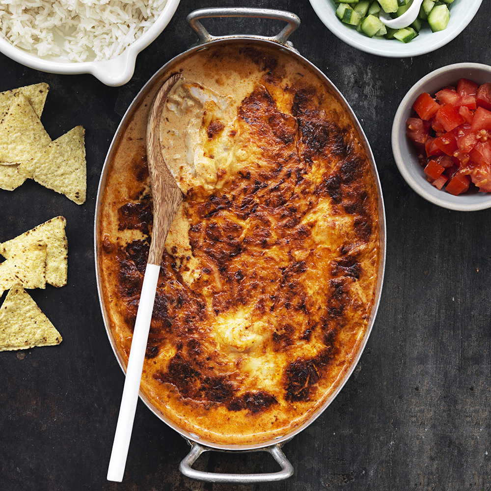 Fajitasgratäng med fisk