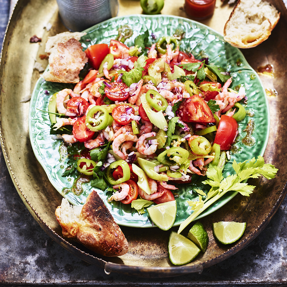 Räksallad med tomat och selleri