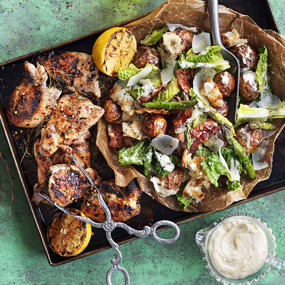 Grillad kyckling med caesarpotatissallad