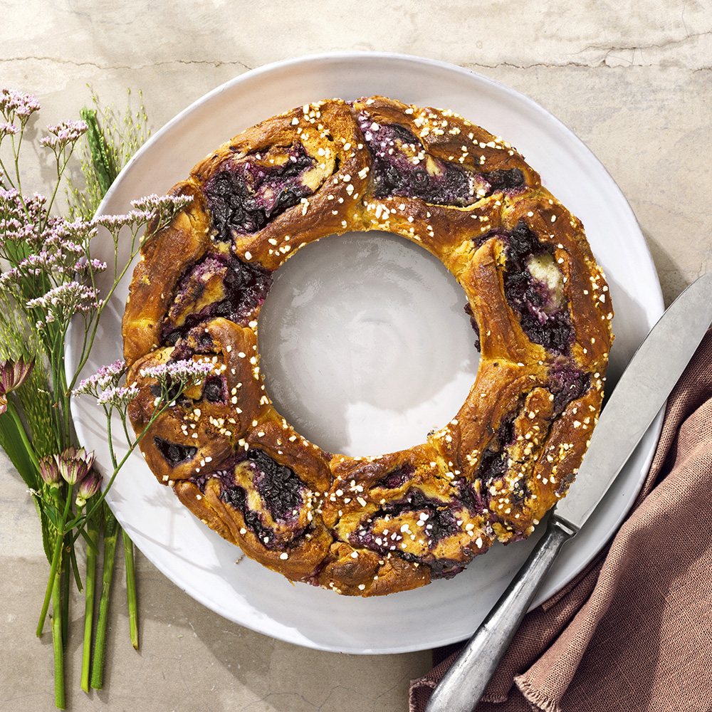 Blåbärsbulle med kardemumma och vanilj