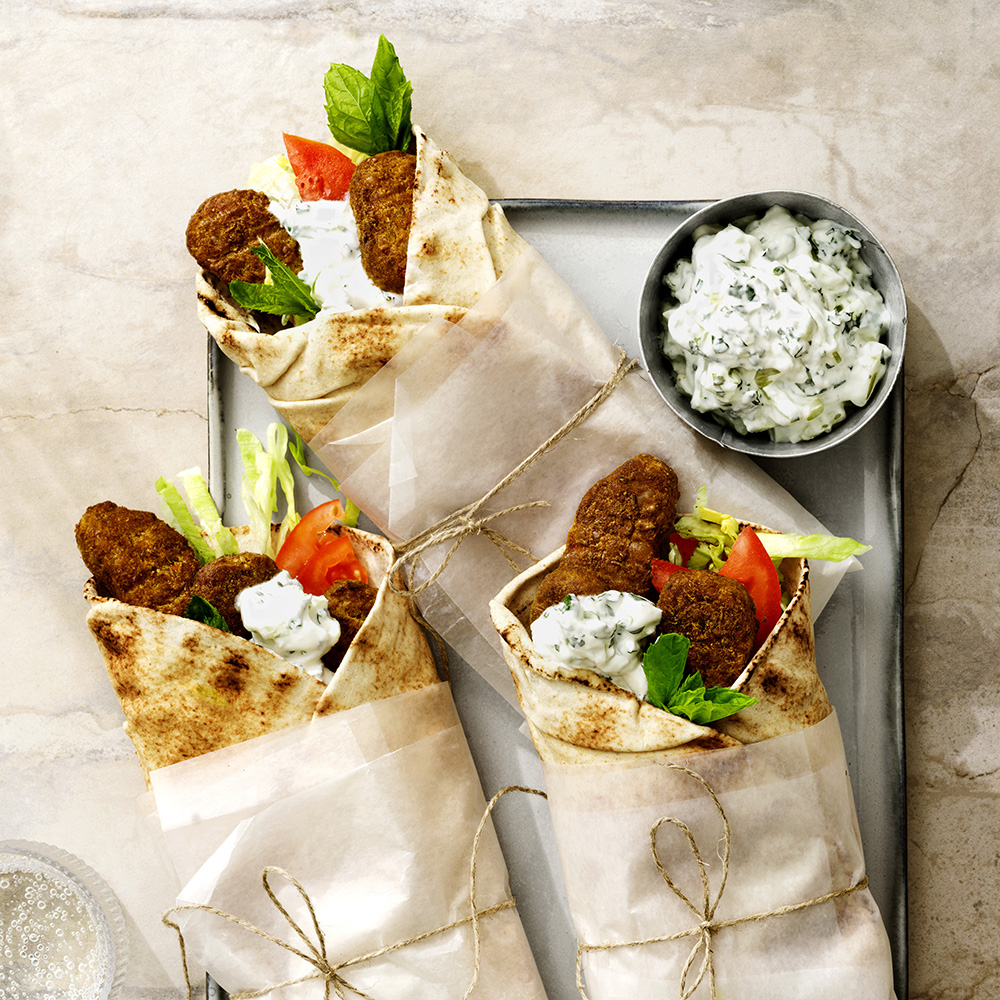 Wraps med tandoorinuggets och raita