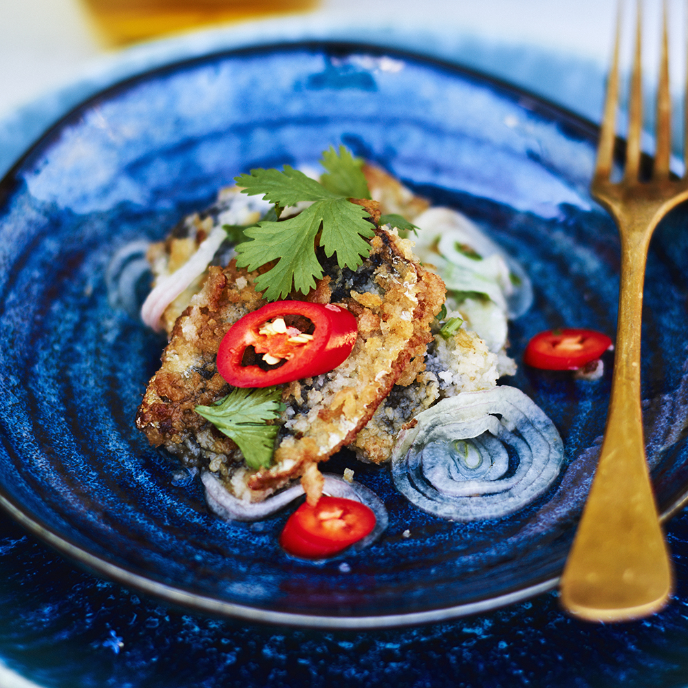 Stekt inlagd strömming med asiatiska smaker