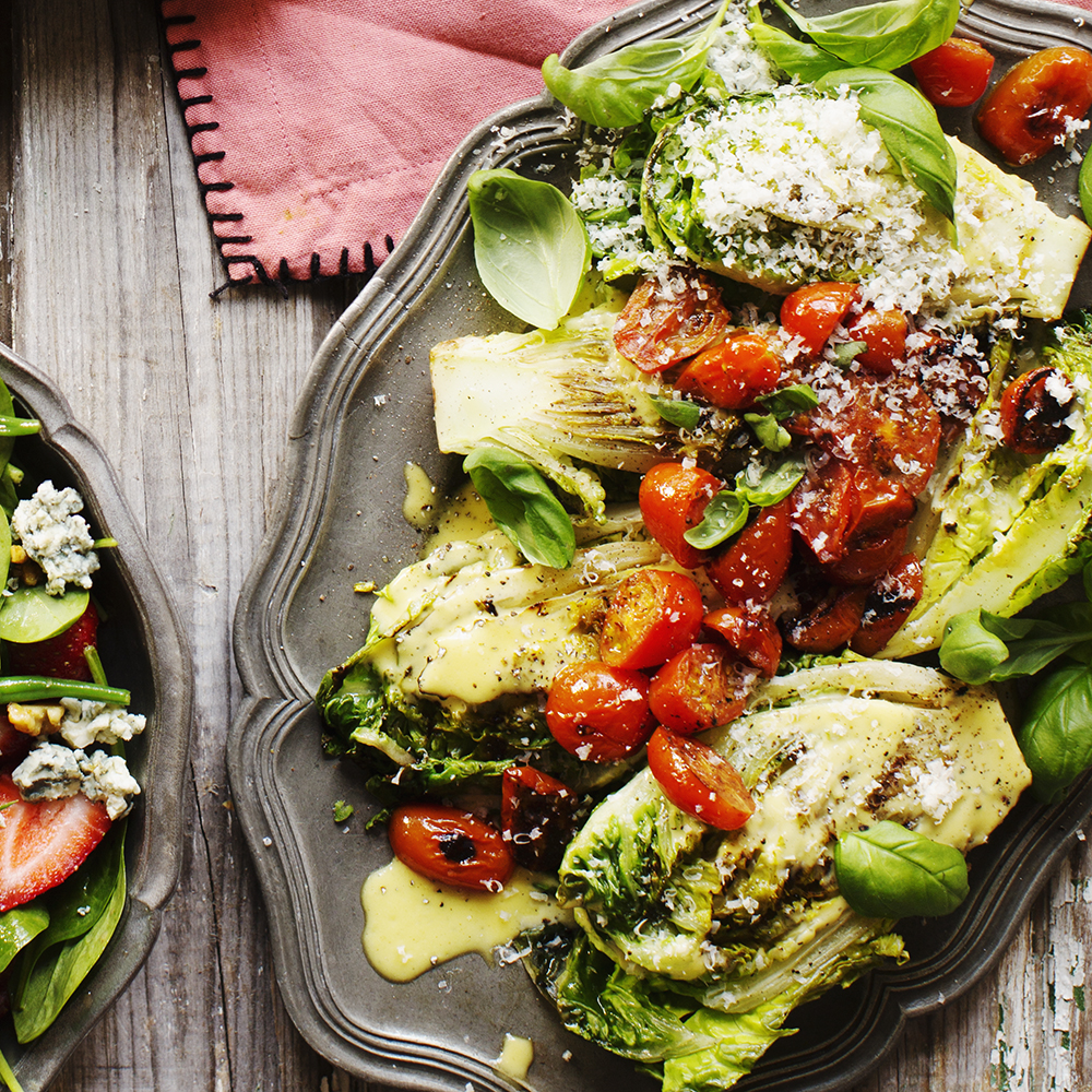 Grillad hjärtsallad med caesardressing