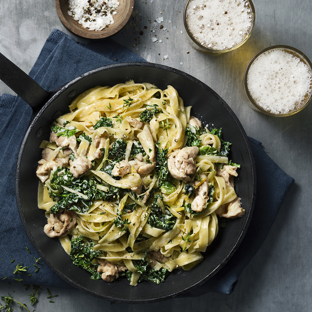 Kycklingpasta med grädde