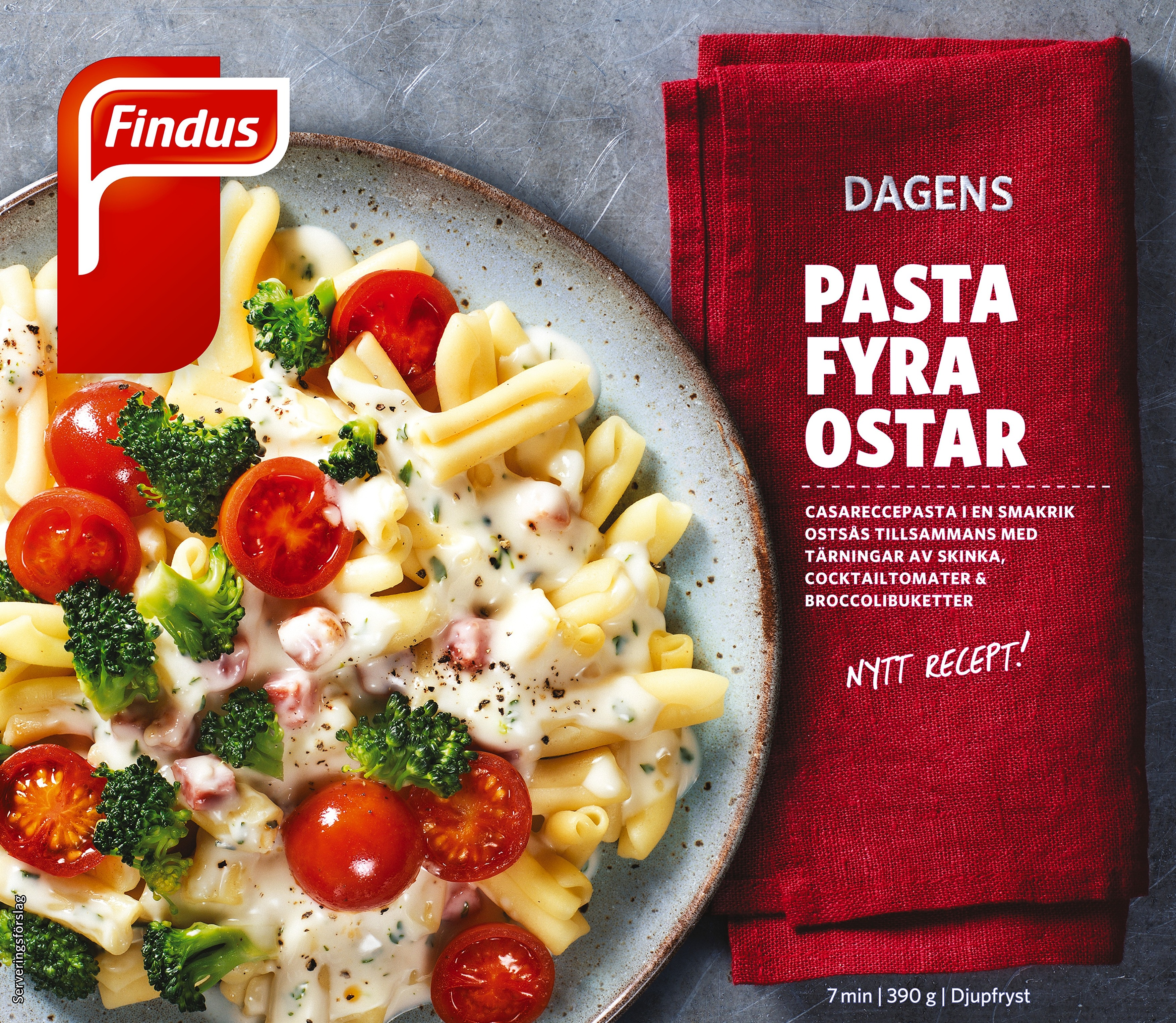 Pasta fyra ostar & skinka