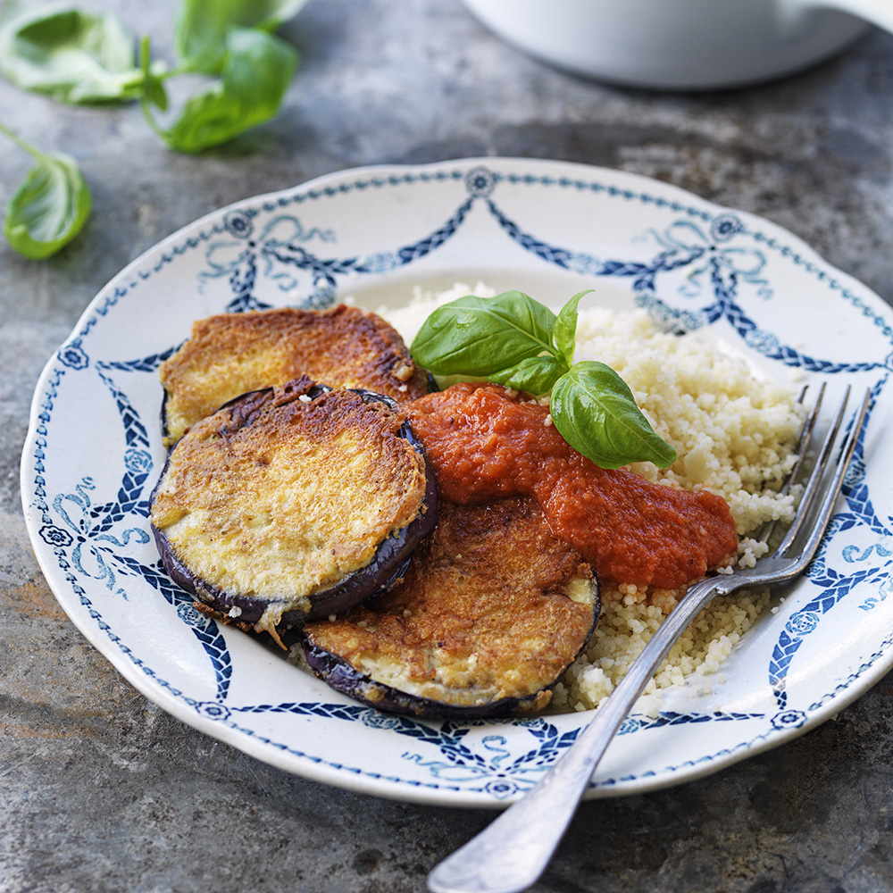 Vegopiccata med parmesan och tomat