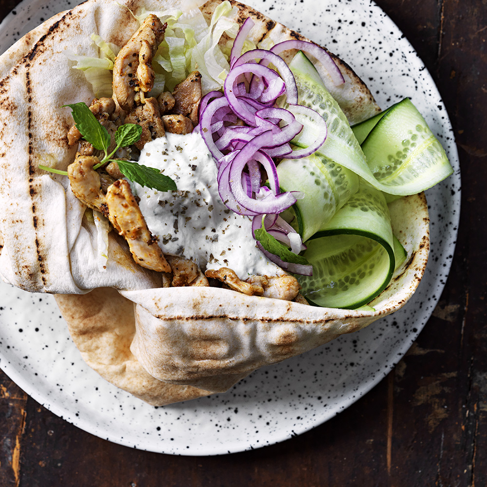 Kycklingkebab med yoghurtsås