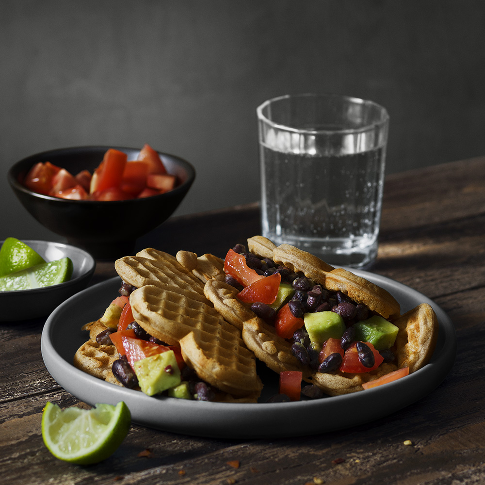 Bovetevåfflor med mexikansk salsa