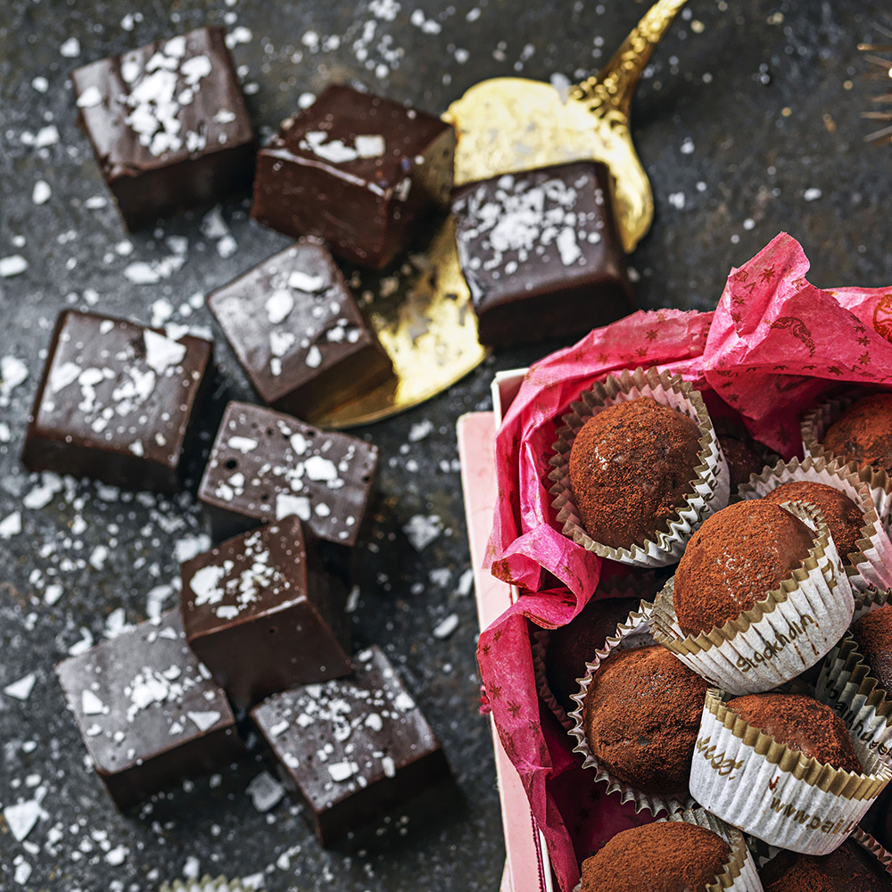 Chokladkola med flingsalt