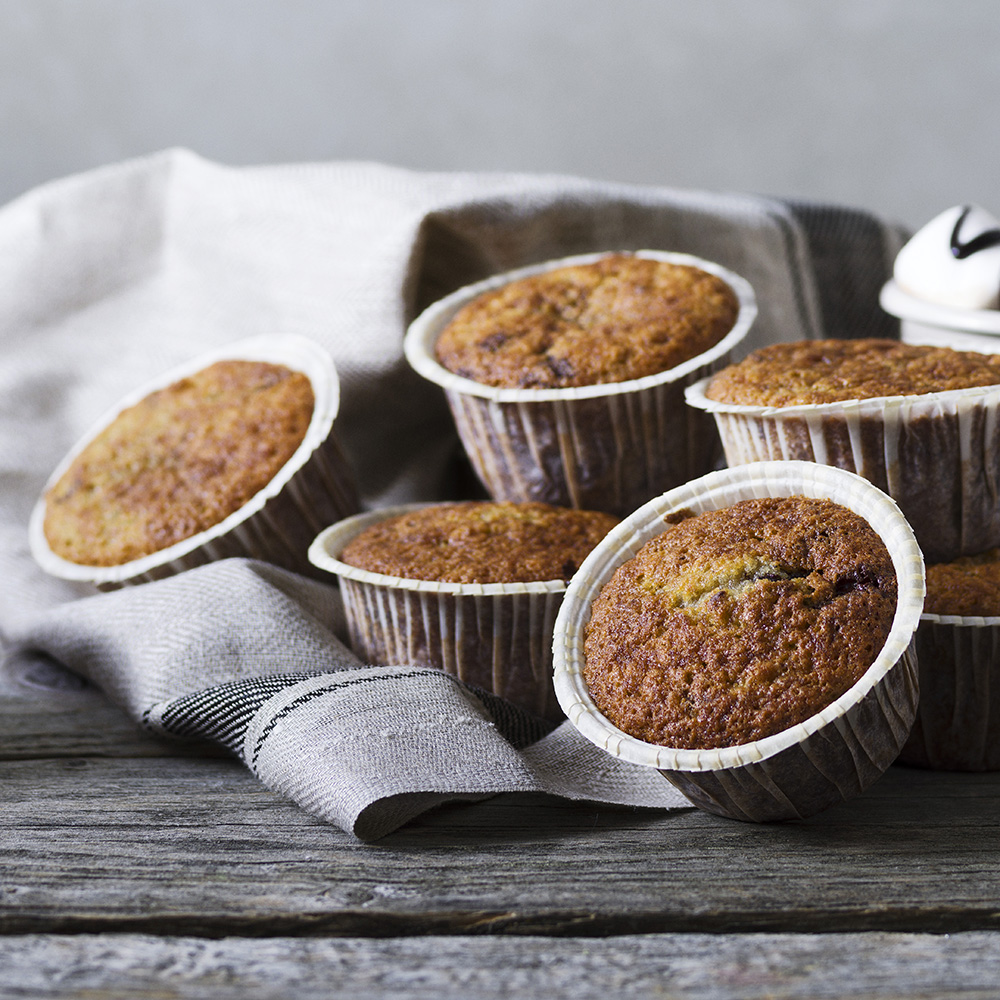 Bananmuffins med choklad