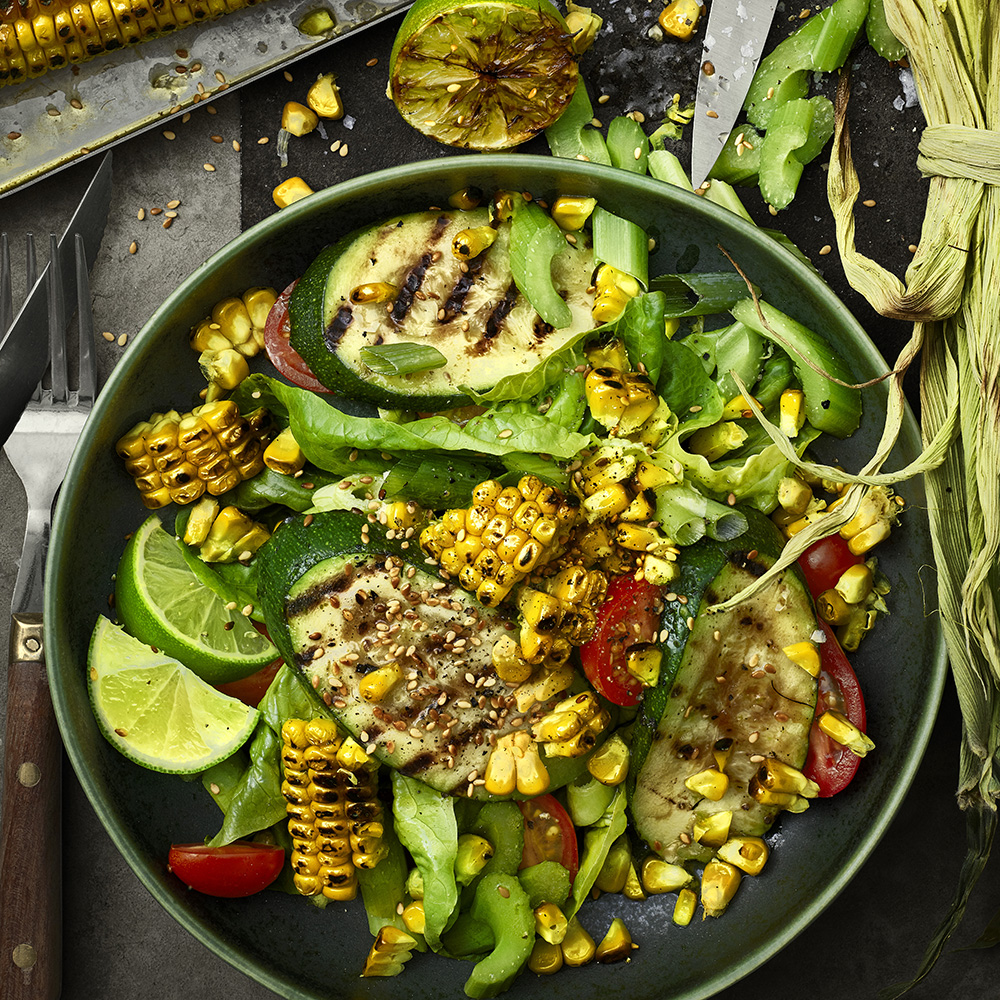 Grillad sallad med limedressing
