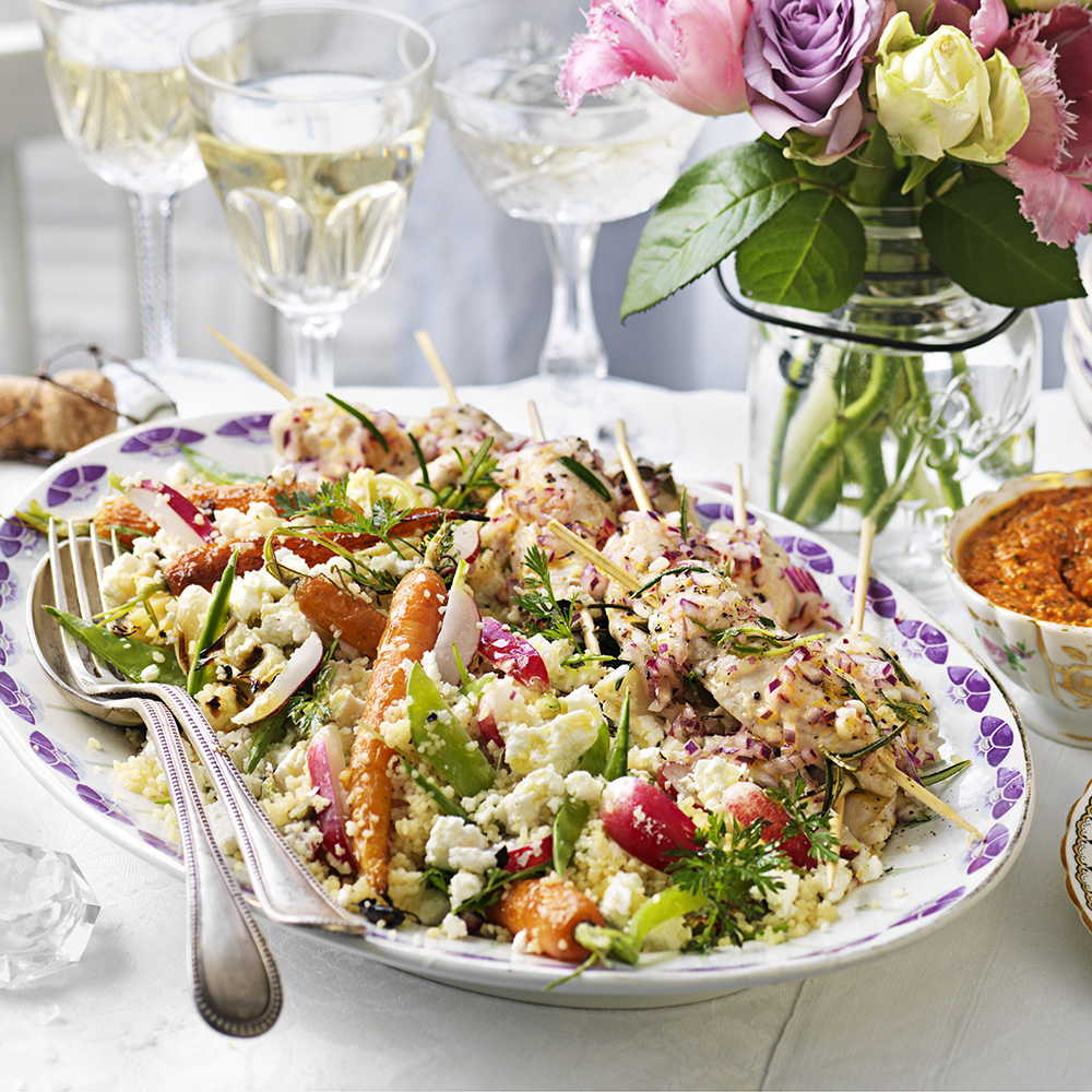 Dubbelmarinerad kyckling med couscoussallad