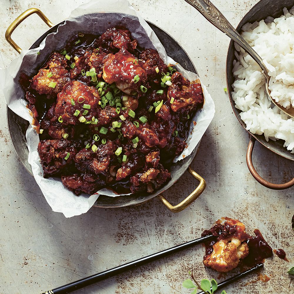 Friterad blomkål med sötstark sås