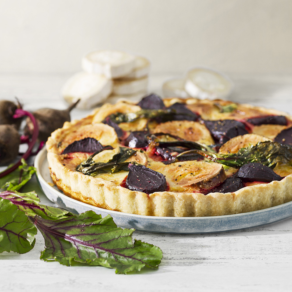 Chèvrepaj med rödbetor