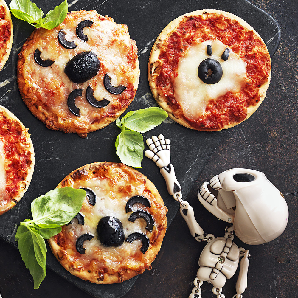 Spökpizzor på kex