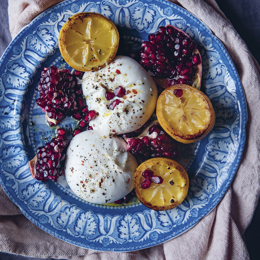 Burrata med granatäpple