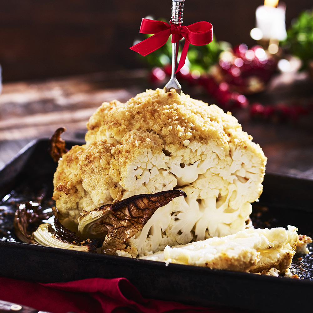 Blomkål i ugn med senapssmör