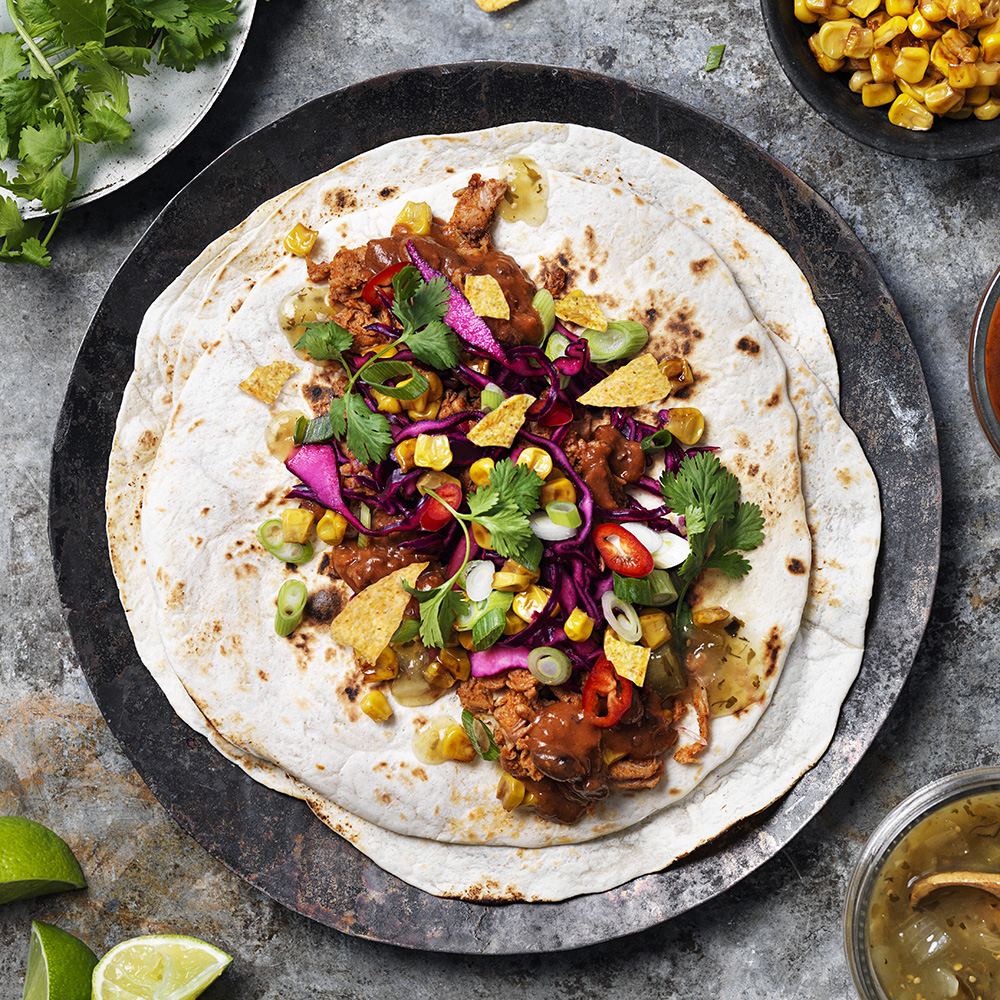 Burrito med pulled chicken