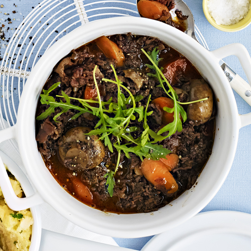 Boeuf bourguignon med vin