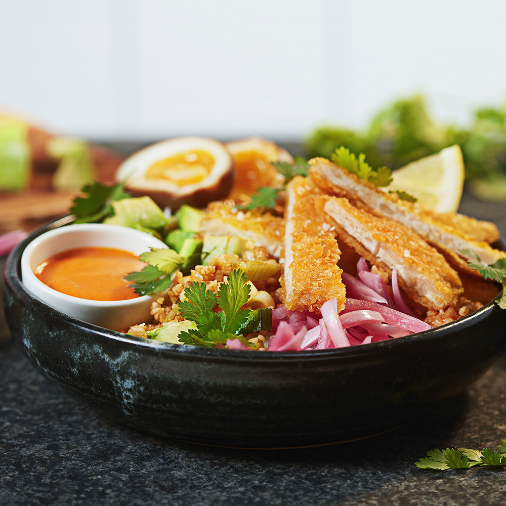 Crispy no chicken bowl