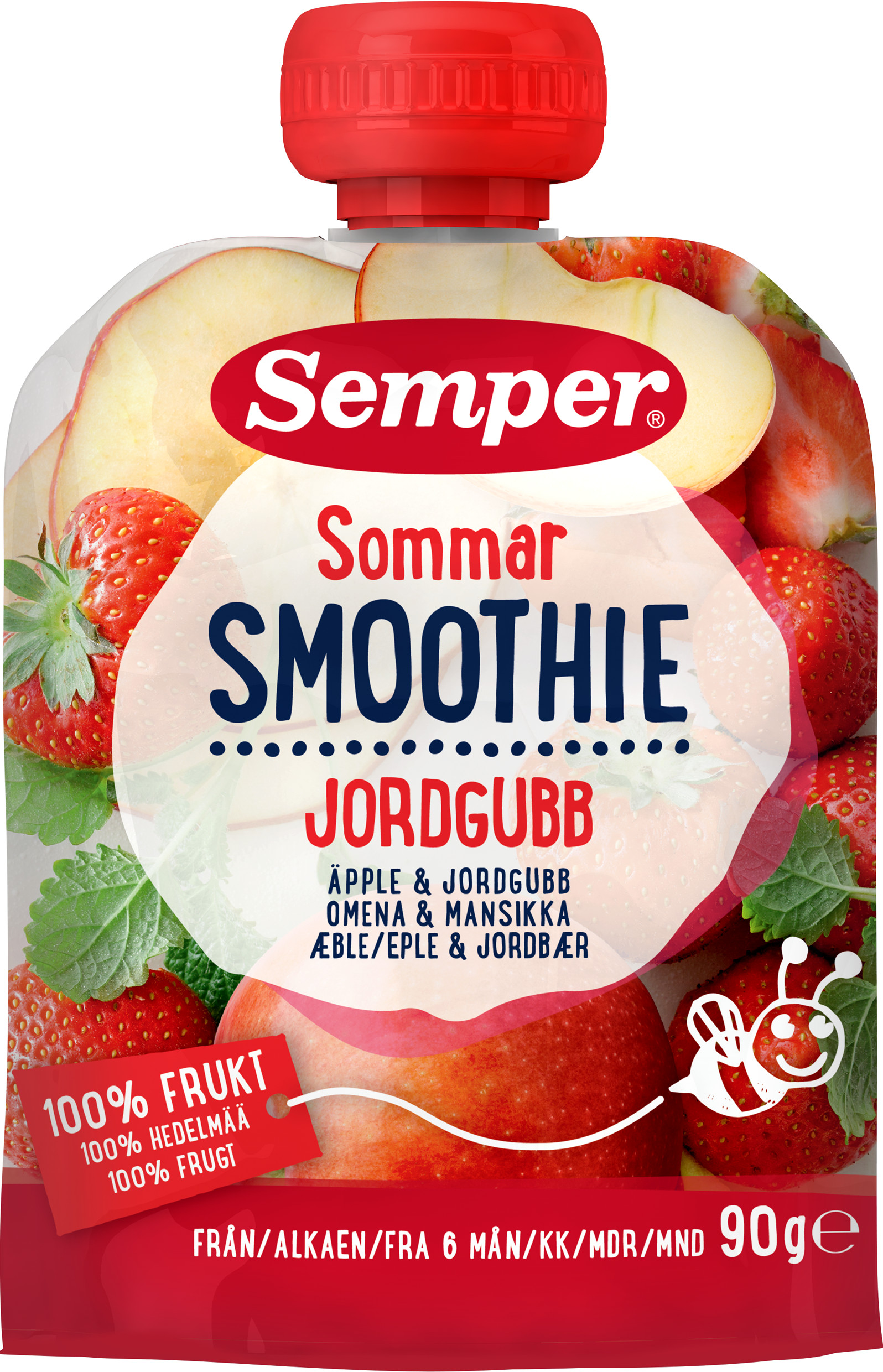 Smoothie Jordgubb 6 Mån - Semper - Coop