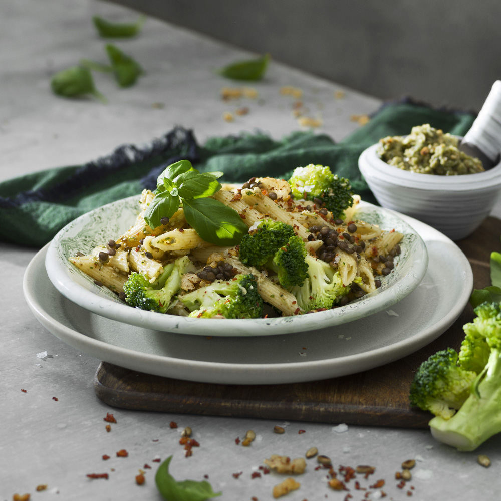 Pasta med halloumipesto