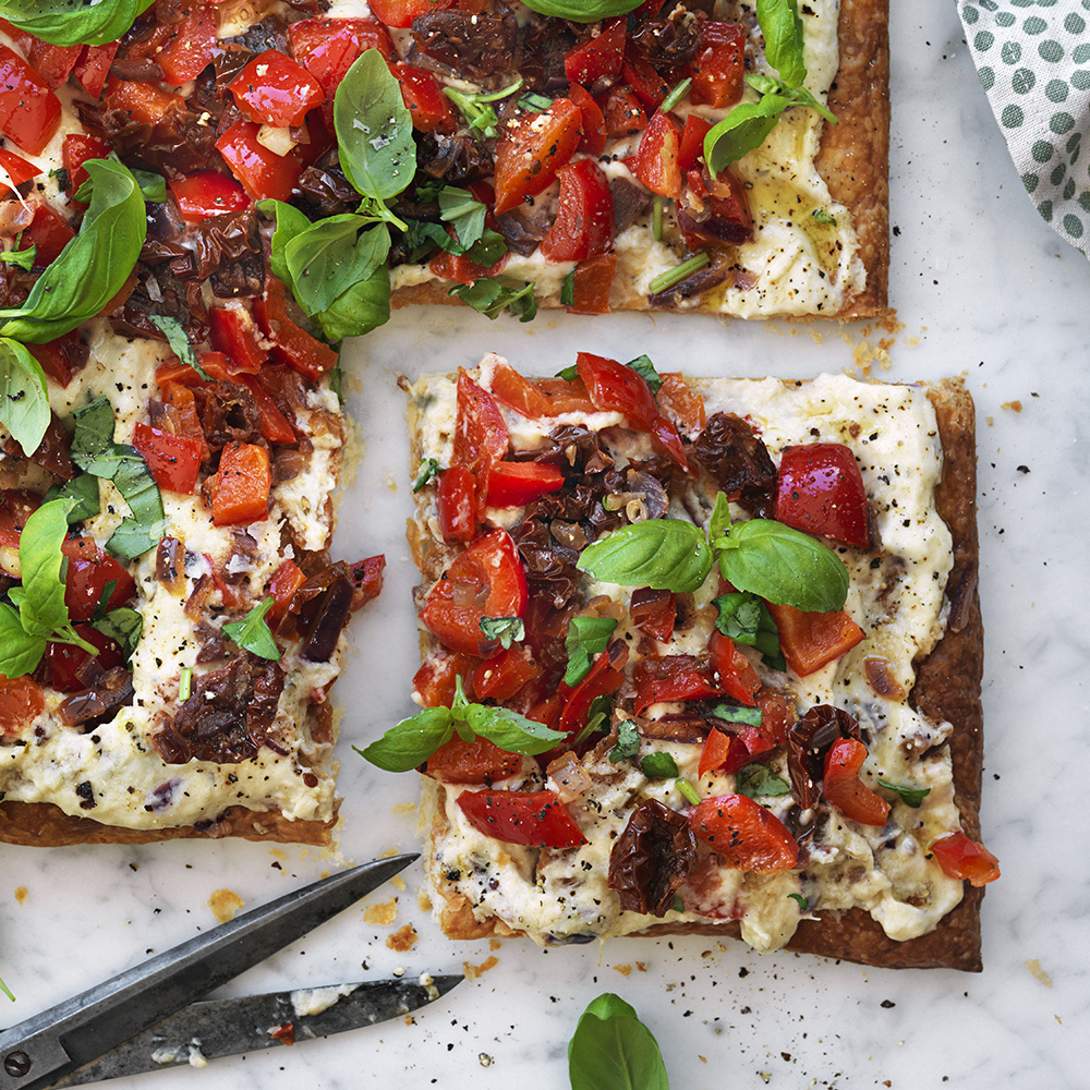 Pizza med vegansk smördeg