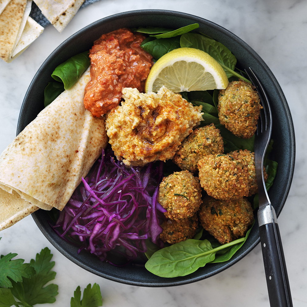 Falafel med muhammara
