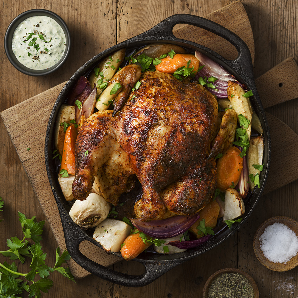 Helstekt kyckling i ugn