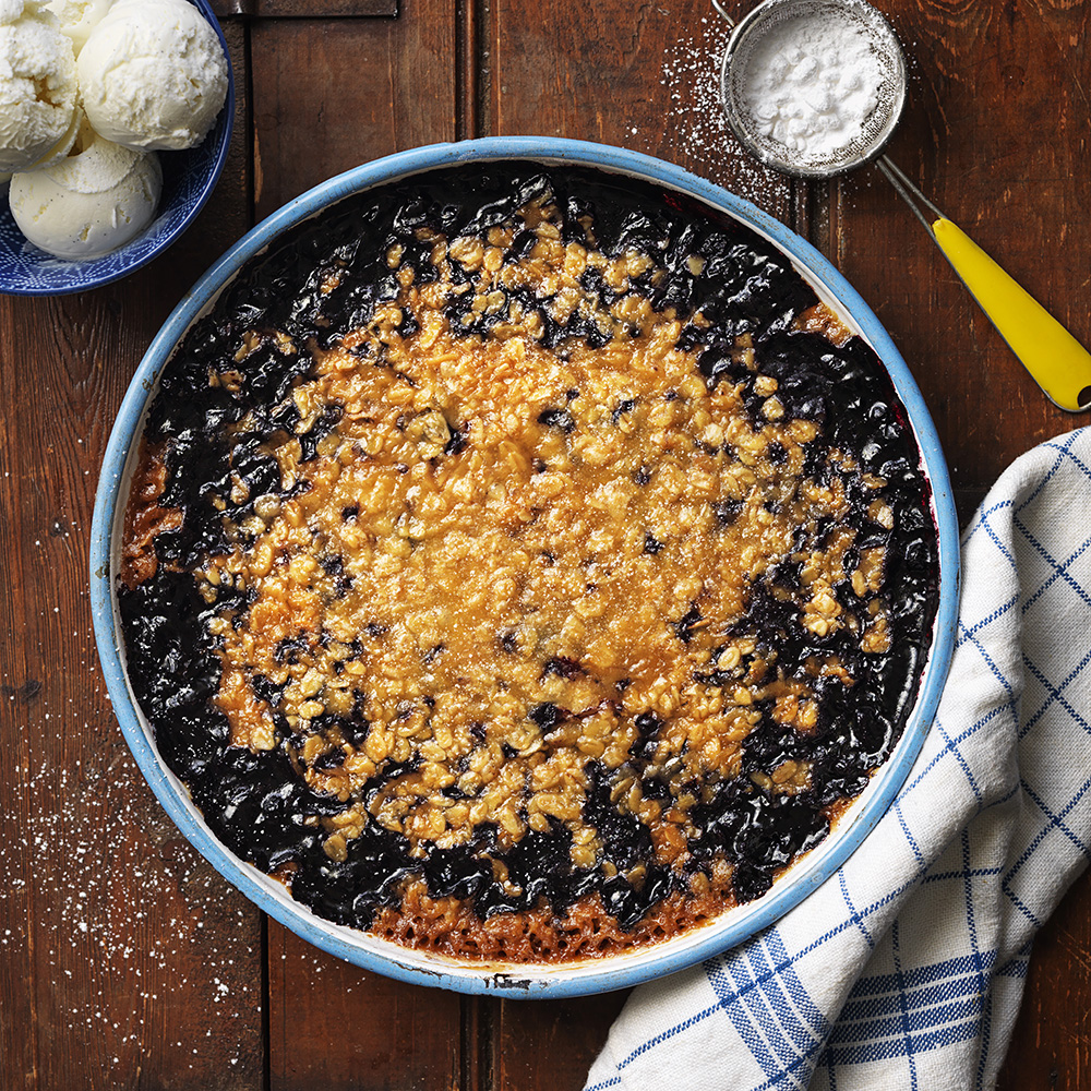 Knäckig blåbärspaj