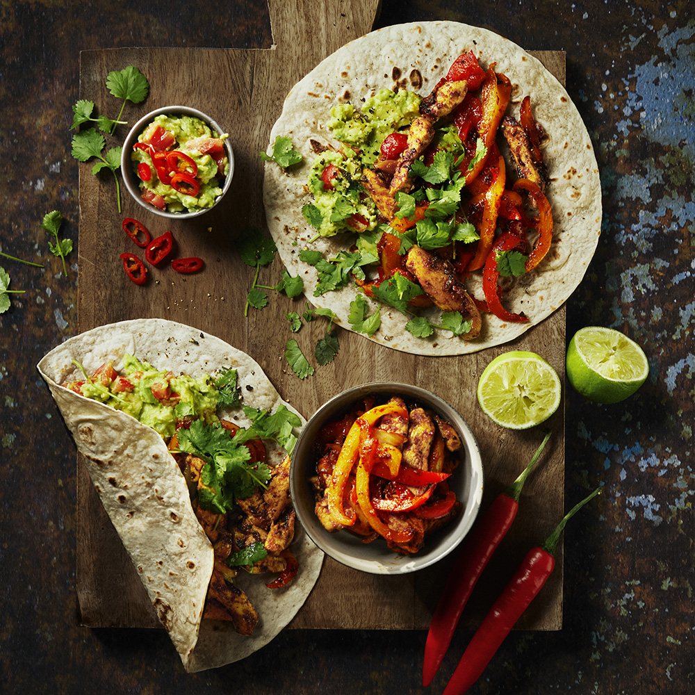Kycklingfajitas med guacamole