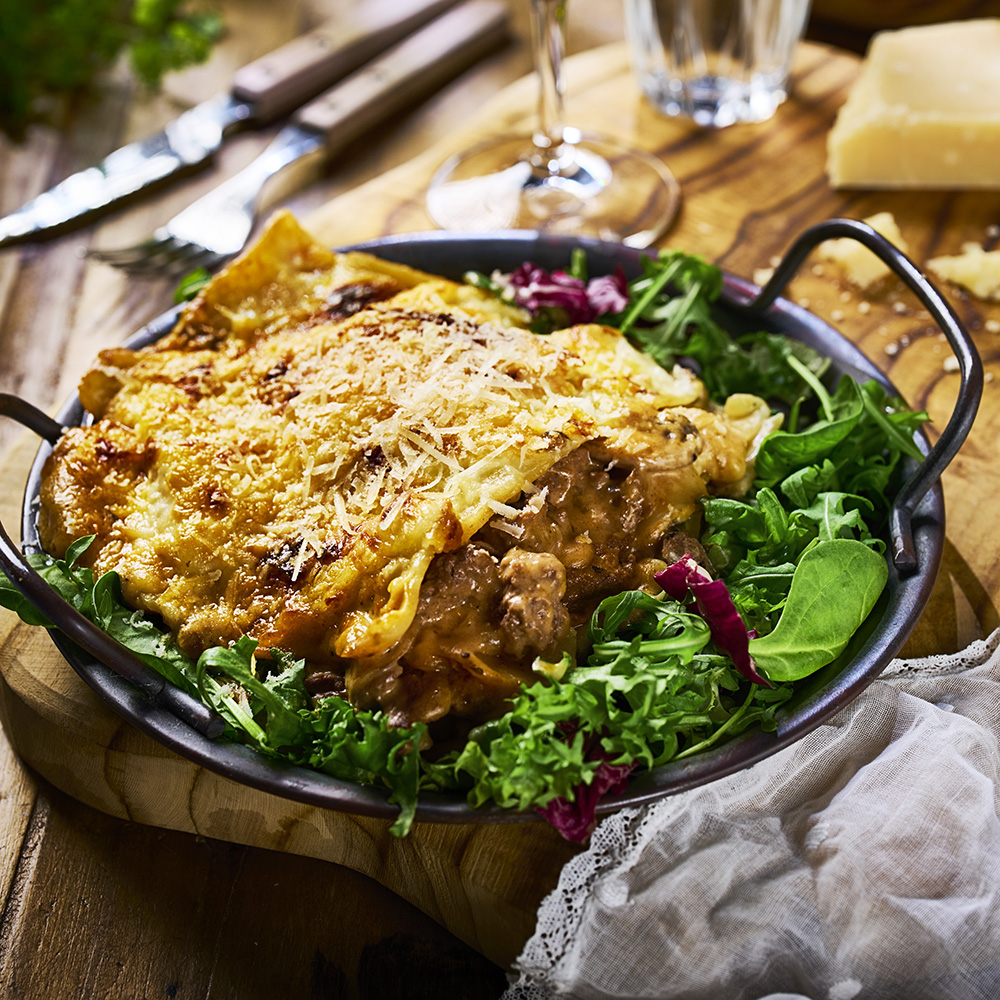 Viltlasagne med svamp