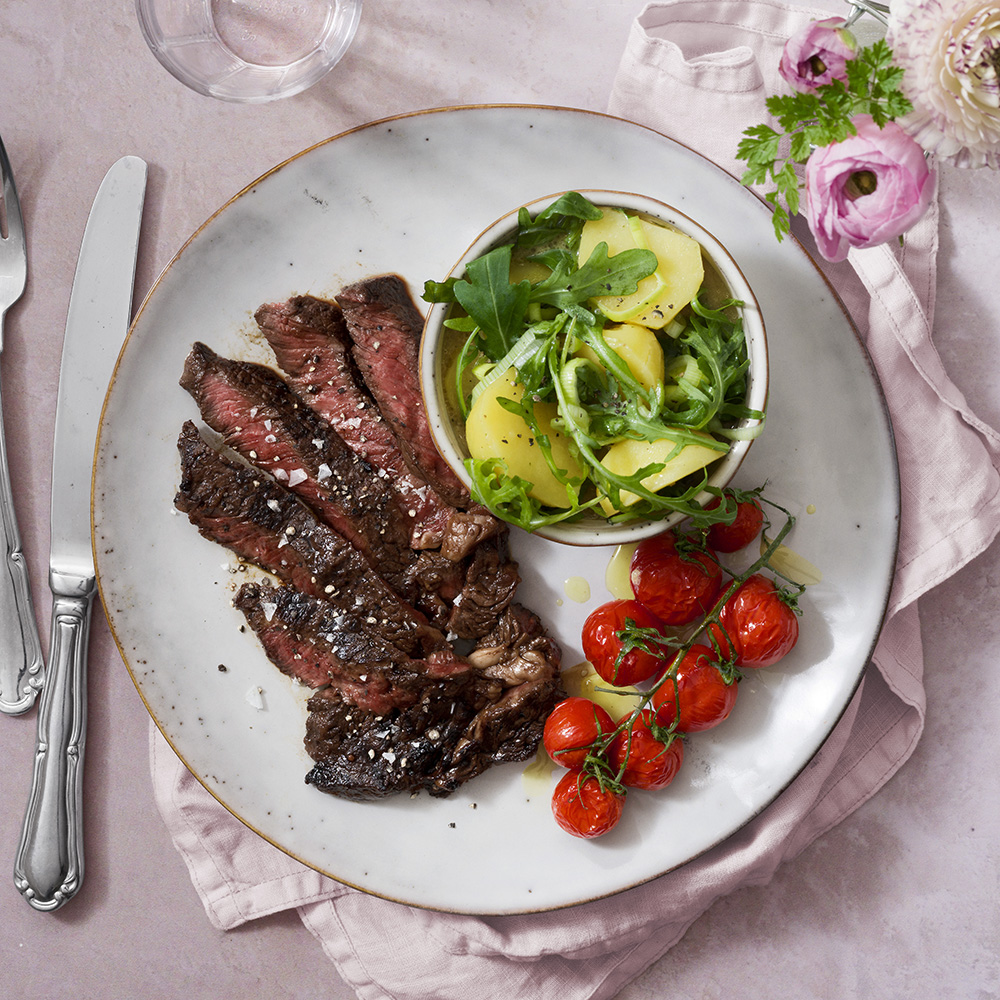 Entrecôte med buljongpotatissallad