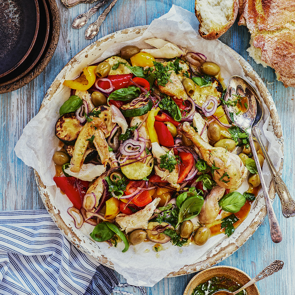 Kycklingsallad med persiljedressing