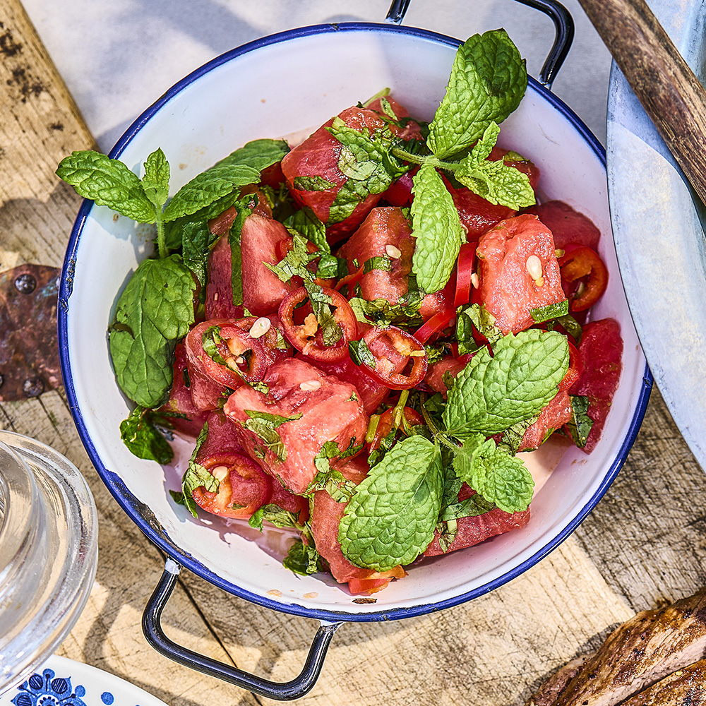 Vattenmelonsallad med mynta